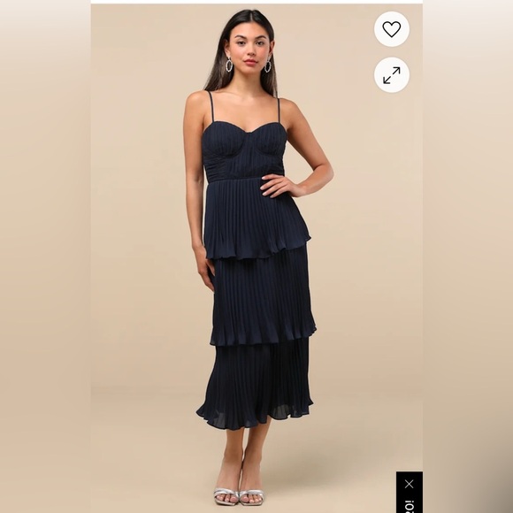 Lulus Dresses & Skirts - NWT Lulus Cascading Crush Black Tiered Bustier Midi Dress Large